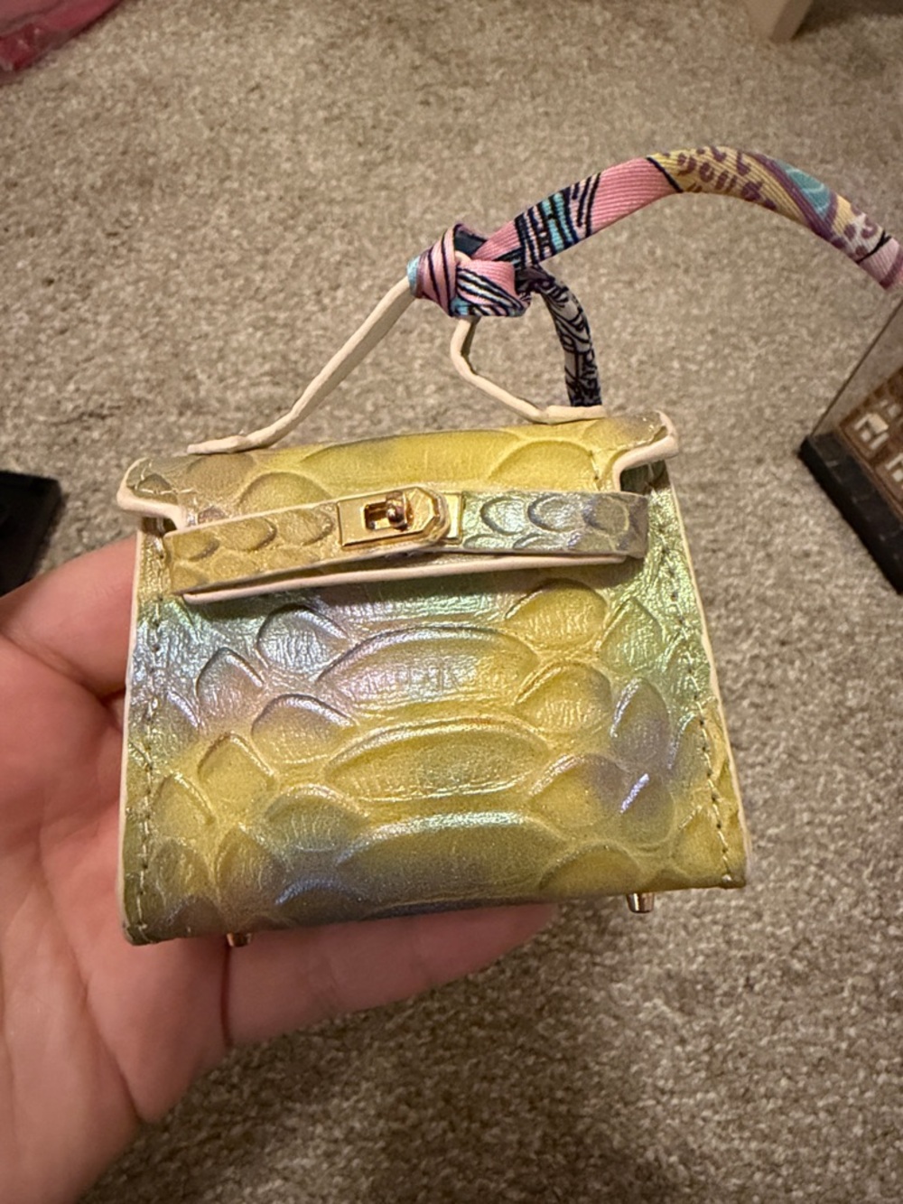 Luxury Micro Mini Bag Charm Keychain Pouch, her*mes kelly